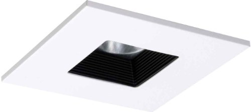 Halo Recessed TLS408WHBB 4-Inch LED Trim Square with Solite Regressed Lens and Black Baffle-White Ring