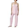 Moody Mamas Maternity Striped Nursing Pajama Set - Pink