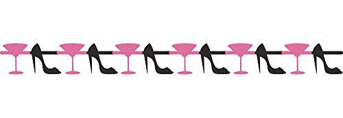 Creative Converting Bachelorette Party/Girls Night Out Jointed Garland with Glitter Martini Glass and Heel Cutouts