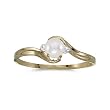 14k Yellow Gold Pearl And Diamond Ring
