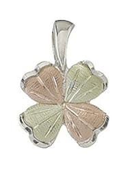 Black Hills Gold Sterling Silver Four Leaf Clover Pendant