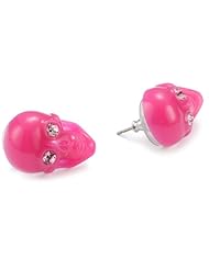 Tarina Tarantino "Classic" Pink Lucite Skull Post Earrings