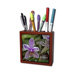 WhiteOak Photography Inspirational Floral Prints - Inspirational Flower Print - Tile Pen Holders-5 inch tile pen holder