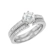 Sterling Silver Engagement 2 Set Ring with Cubic Zirconia - Size: 5-9