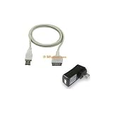 USB ActiveSync Charge Kit + AC Wall Charger Adapter fits Creative Zen Vision M MP3 Player