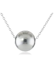 Sterling Silver Polished Bead Pendant Necklace, 18"