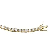 Cubic Zirconia 18k Gold over Silver Tennis Bracelet 7 1 2
