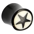 00 Gauge Black Star Organic Solid Black Horn Plug