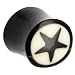 00 Gauge Black Star Organic Solid Black Horn Plug