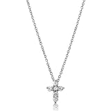 Sterling Silver Cubic Zirconia Pendant X-Small Cross Pendant Necklace