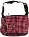 Outer Rebel Fashion Handbags- Fucshia/Black Plaid & Houndstooth Messenger Bag