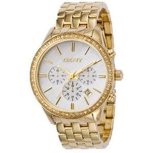 DKNY #NY4843 Women's Gold Tone Essential Oversized MOP Dial Chronograph Watch