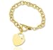 14k Yellow Gold Heart 7mm Toggle Diamond Charm Bracelet