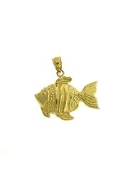 Dazzlers Solid 14 karats Gold Angelfish Charm Pendant available in three colors from jewelsberry (weights: 2.9 grams only)