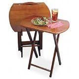 Outdoor Living : 5pc TV Table Set - Walnut (Walnut) (23.6'W x 12.4'D x 31.5'H (set))