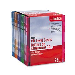Imation 536276 Slim Design Neon Jewel Case (25-Pack)