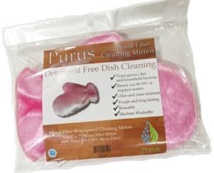 Innovative Housekeeping Purus Wood Fiber Cleaning Mitten, Pink, 1.6 Ounce