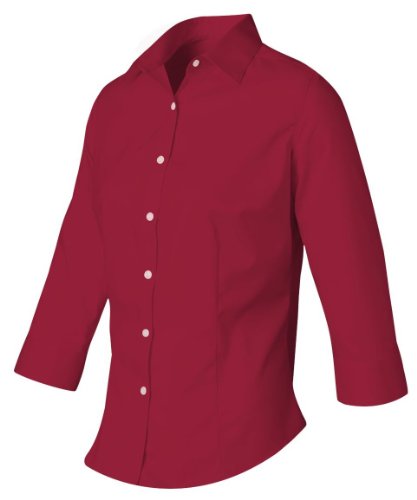Van Heusen V0527 Ladies' 3/4-Sleeve Dress Twill Button Down Shirt
