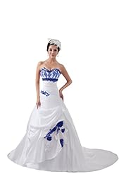 A-line Satin/Taffeta Sweetheart Applique  Beaded  Dress with a Court Train  With Ruffles