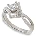 3/4ctw Princess Cut Pave Engagement Ring
