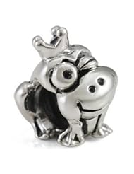 Authentic OHM Royal Frog with Crown 925 Sterling Silver Bead fits European Charm Bracelet