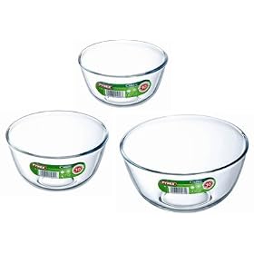 Pyrex Bowl Set, 0.5L/1.0L /2.0L, 3 Piece