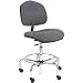 BenchPro WCT-DF Deluxe Fabric Ergonomic ESD Anti Static Wide Chair with Chrome Base, 300 lbs Capacity, 21.5" Width x 21-29" Height x 17.5" Depth, Gray
