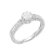 Sterling Silver Rhodium Engagement Ring with Clear CZ - Size: 6-9