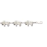 Sterling Silver Elephant Bracelet - 7.5''