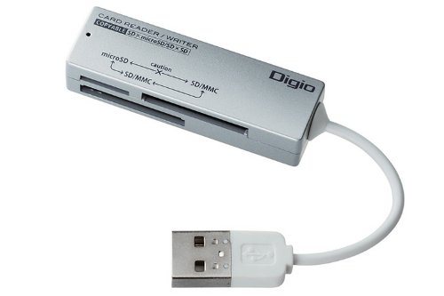 ロアス SD&マイクロSD用カードリーダー/ライター シルバー CRW-SD43SL
