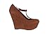 Breckelles Women's Closed Toe Mary Jane T-Strap Wedges