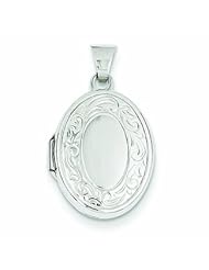 Genuine 14K White Gold Wg 17mm Oval Embossed Border Locket 0.7 Grams Of Gold 100% Satisfaction Guaranteed.
