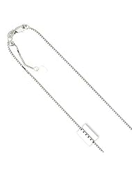 14k White Gold 1.1 mm (3/64 Inch) Adjustable Box Chain 22" w/ Lobster Claw Clasp