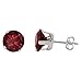 3 ct Sterling Silver Garnet Red Colored Round CZ title=
