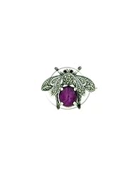 Sterling Silver -Pin Marcasite Bee Stone MP005