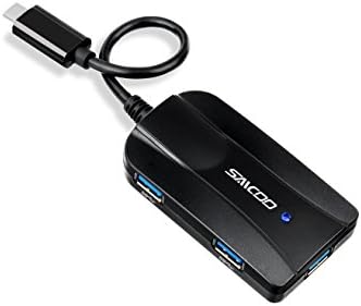 Saicoo® USB C 3-Port Hub with 2-Slot SD / TF Card Reader for SD, SDHC, MMC, RS-MMC, Micro SD and Mini SD, Support Windows and Mac OS X (NOT regular USB connector)