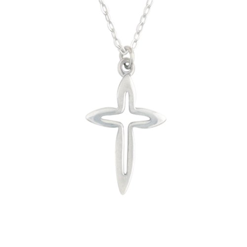 Sterling Silver Starburst Cross Pendant by Bob Siemon, 18″