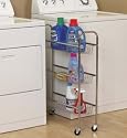 Whitney Design 5133 Rolling 3-Tier Laundry Storage Rack, Chromed Steel