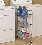 Slim Three Tier Laundry Cart - Chrome