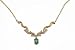 9ct Yellow Gold Diamond and Emerald Ladies Necklace