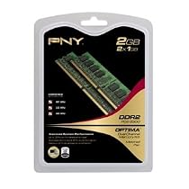 PNY OPTIMA 2GB (2x1GB) Dual Channel Kit DDR2 667 MHz PC2-5300 Desktop DIMM Memory Modules MD2048KD2-667
