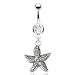 Body Accentz&reg; Belly Button Ring Navel Starfish Dangle Body Jewelry 14 Gauge