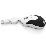 Travel Size Optical Mouse for all Netbooks and Notebooks - with Retractable USB Cord