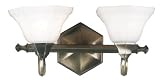 Kenroy Home 90542GBRZ Georgetown Two-Light Vanity, Golden Bronze with Frosted White Globes