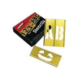 C.H. Hanson 10071 2" 45 Piece Letter & Number Stencil Set Brass (1SET)