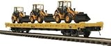 20-98649 MTH O Premier Caterpillar 60' Flat Car w/(3) CAT 906 Compact Wheel Loaders