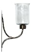 Wrought Iron Small Wall Sconce Candleholder With Crackled Glass Shade 14"H 4.5"D