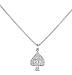 Sterling Silver Cubic Zirconia Lucky Spade Charm Pendant by Crislu, 16"-18"