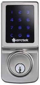 Arctek Single Cylinder Satin Nickel Electronic Touchscreen Deadbolt