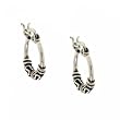 Antique Scroll Hoop Earrings in Solid Sterling Silver